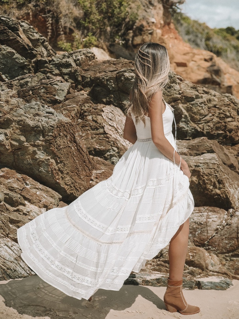Spell🤍 Prairie Dress XS White | Bohemian Lace Maxi🪽✨